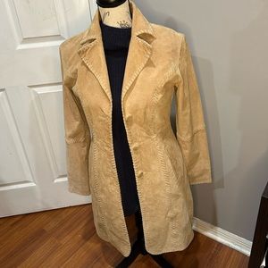 Leather trench coat size small